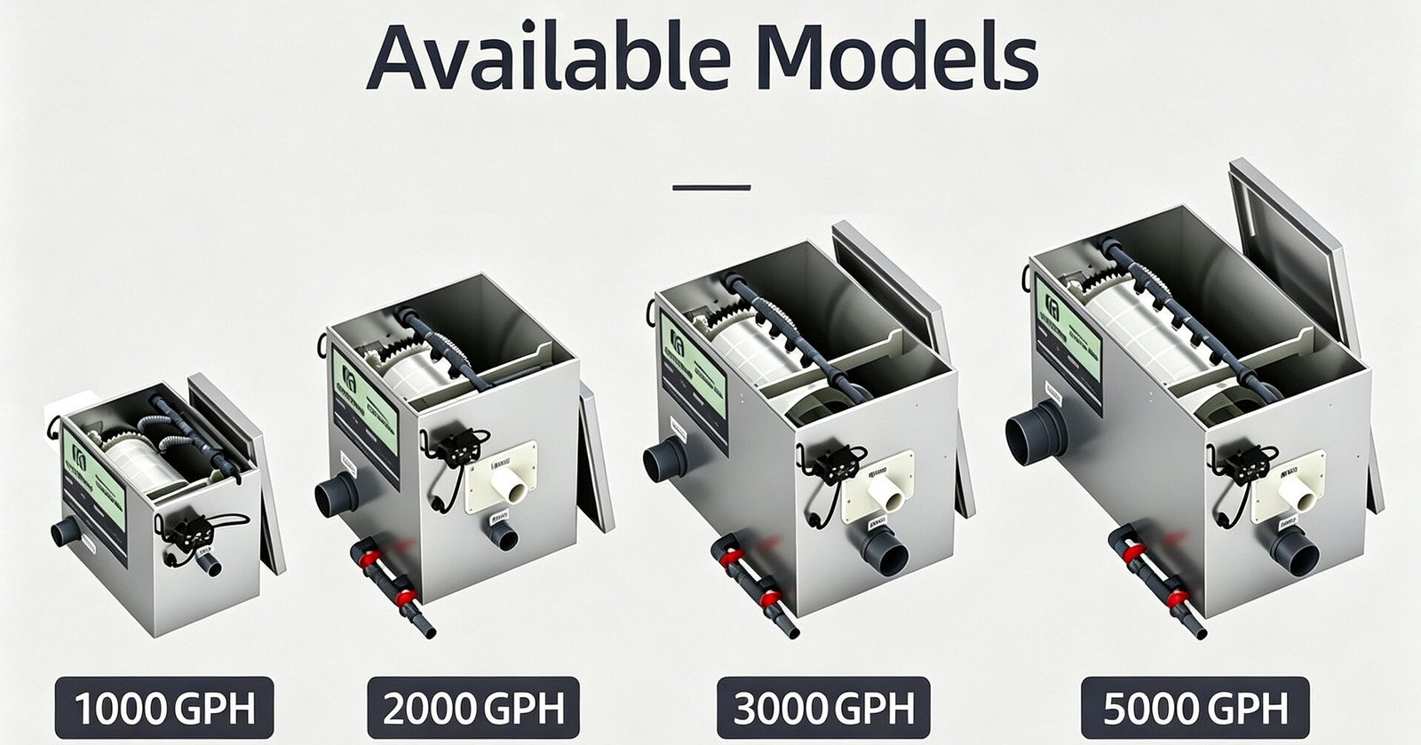 Rotary drum filter model range from 1000 to 5000 GPH