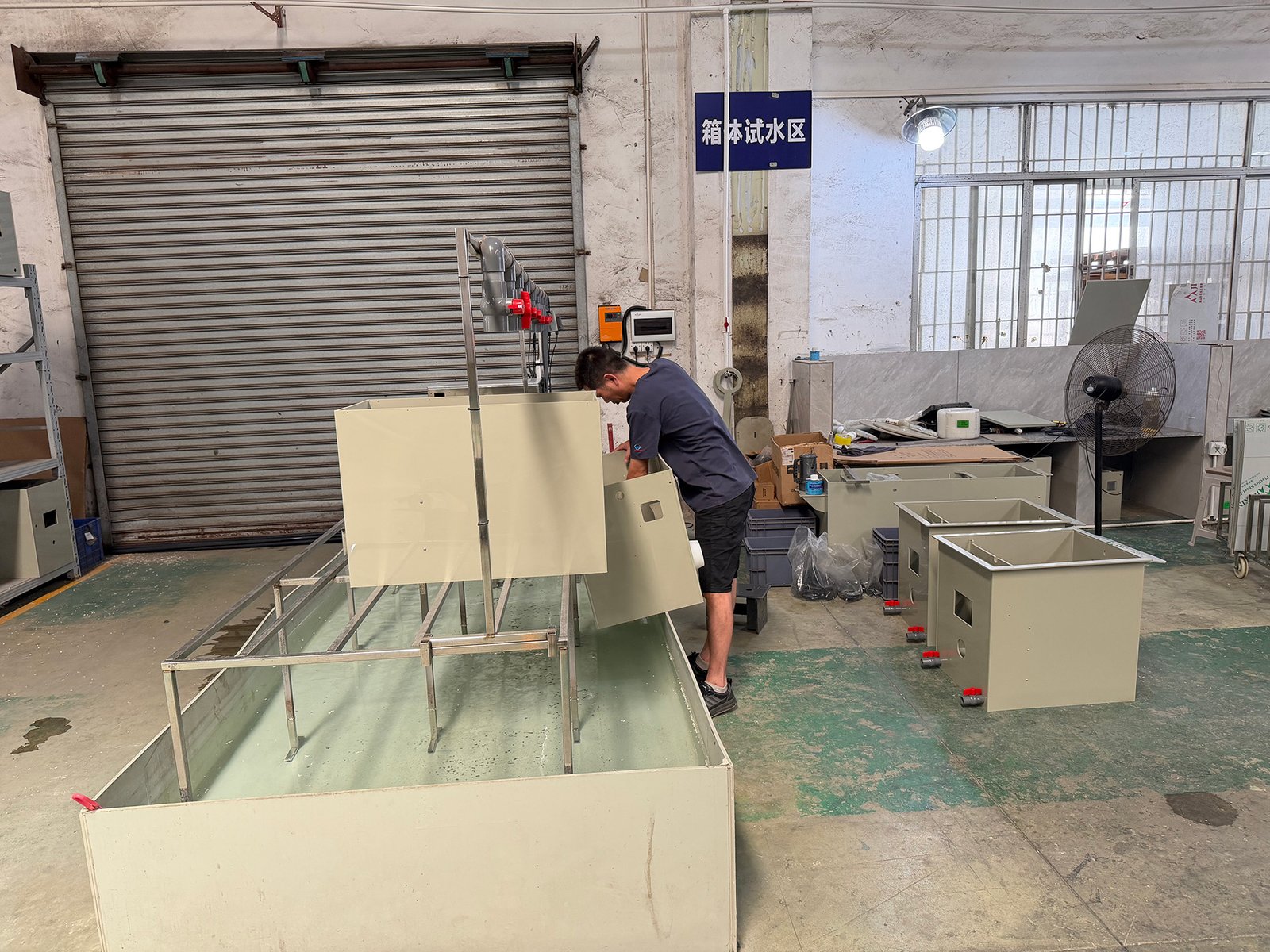 Rotary drum filter production line at Pursun Tech factory